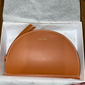 Polene Half Moon Wallet Sienna Tan Camel